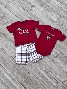 3 Pc Set! Gymboree Monkey Shirt/One Piece/Shorts, Boy Size 18-24 Month